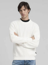 Pullover cotone costine REPLAY UK4722.000.G23788. 011 - Bianco